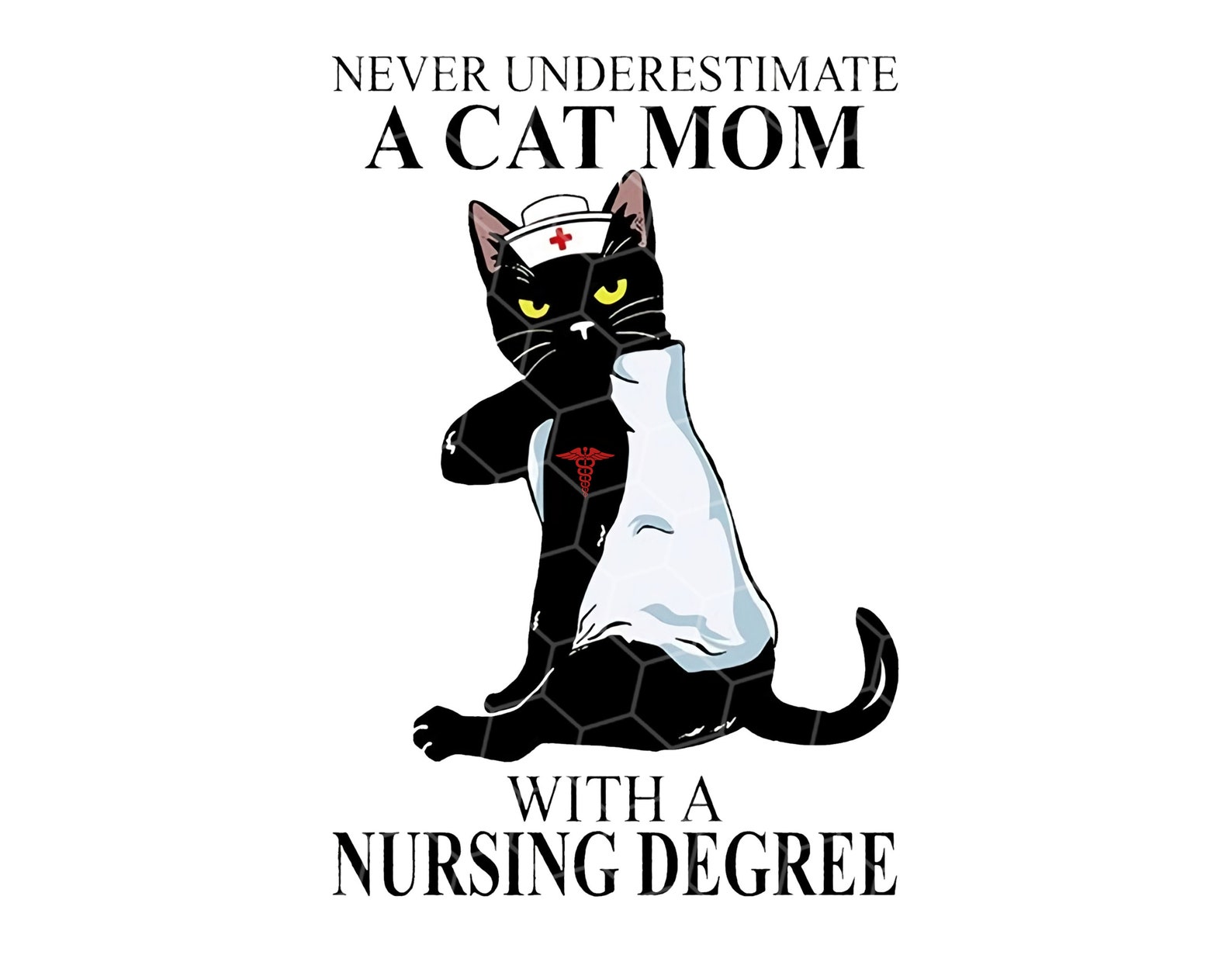 Cat Mom Nursing Degree Nurse Cat Tattoo Nurse Cat PNG Etsy