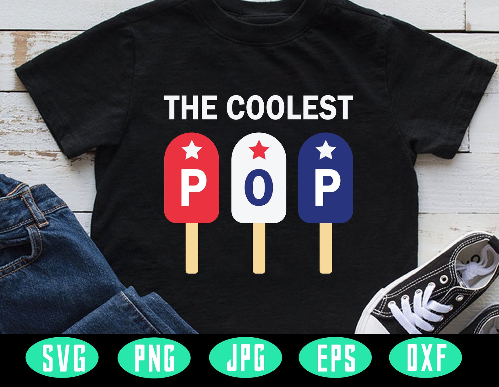 Coolest Pop Ever The Coolest Pop Red White Blue ice Cream | Etsy