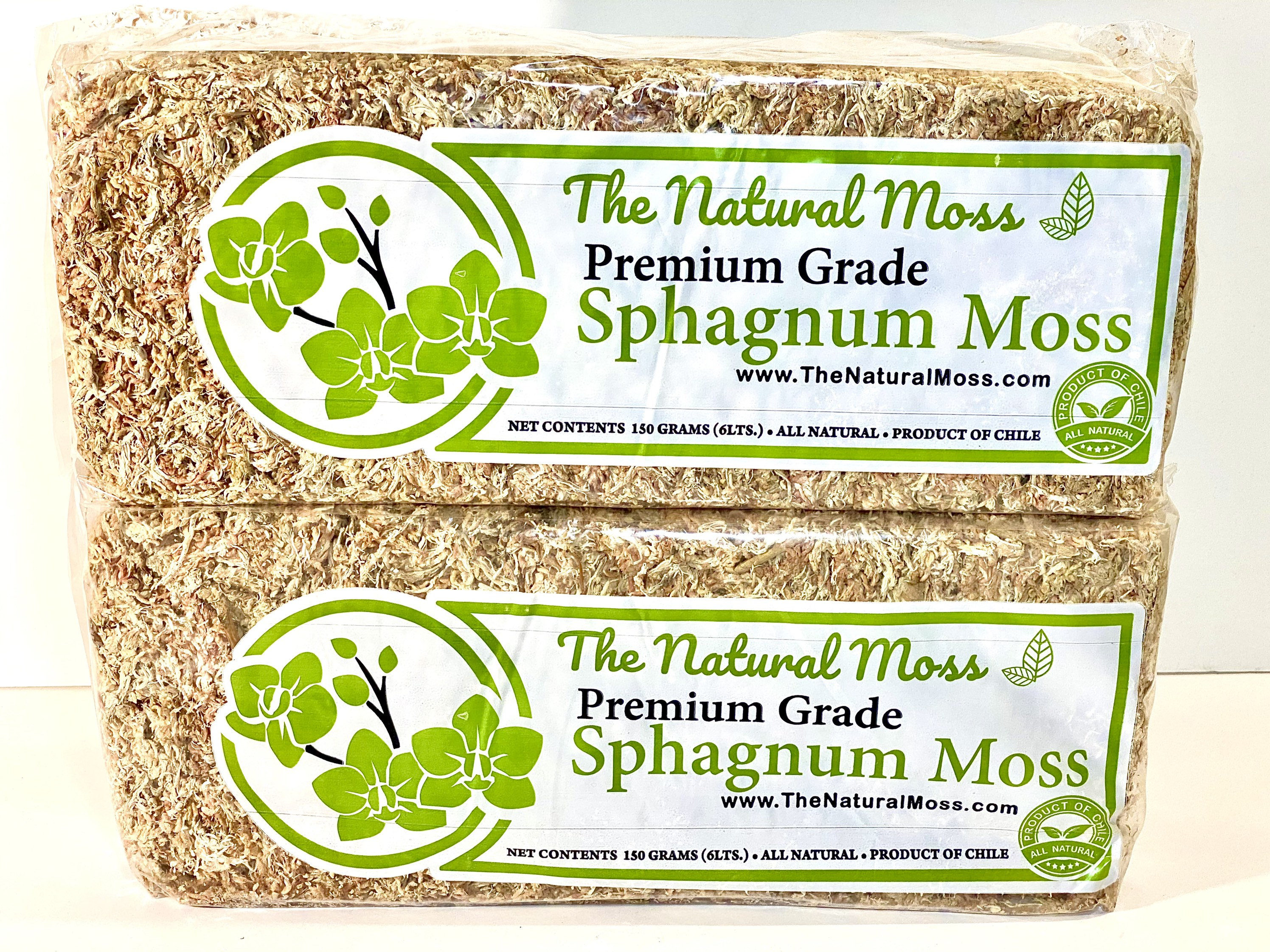 Chilean Sphagnum Moss 150g/6l Compact Brick, Ethically Grown