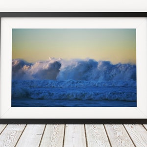 Sunrise at Montara State Beach - 25ft White Water - Gradient - Wall Art Digital Photography for Printing