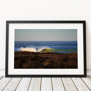 Lonely Barrel Wave Sunrise at Montara State Beach - 25ft Surf - Digital Photography for Printing