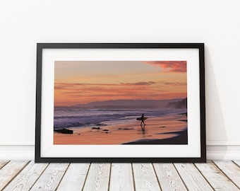 Surfer at Sunset - Southern California - Santa Barbara - Digital Photography for Printing