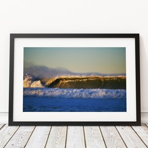 First Light on a Huge Barreled Wave at Montara State Beach - 25ft Surf - Digital Photography for Printing