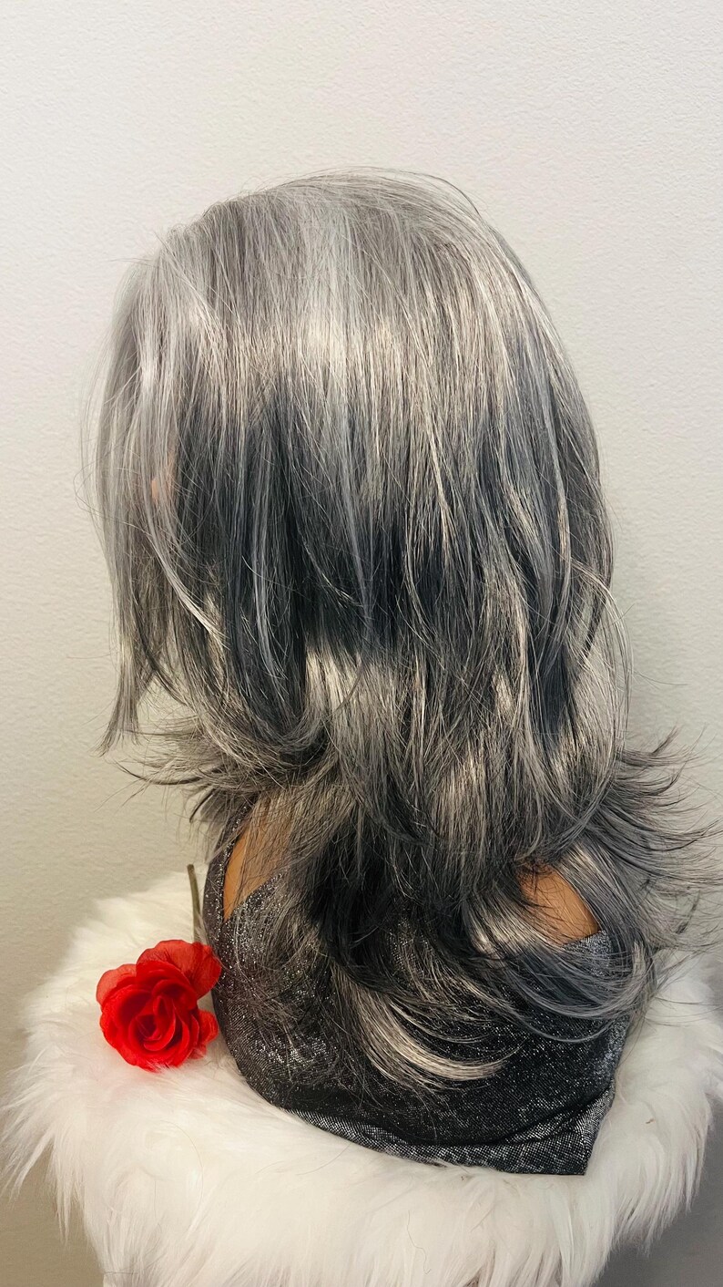 Gloria Wig Silver and Black Ombre With Highlights. High Quality ...