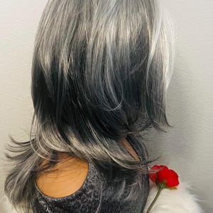 Gloria Wig Silver and Black Ombre With Highlights. High Quality ...