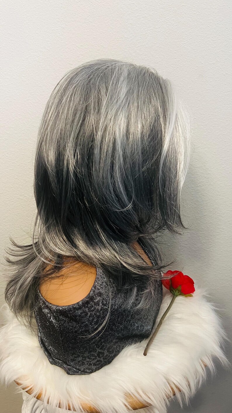 Gloria Wig Silver and Black Ombre With Highlights. High Quality ...