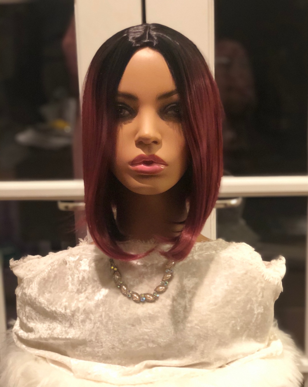 Rose Wig Dark Burgundy Bob Straight High Quality Synthetic Etsy