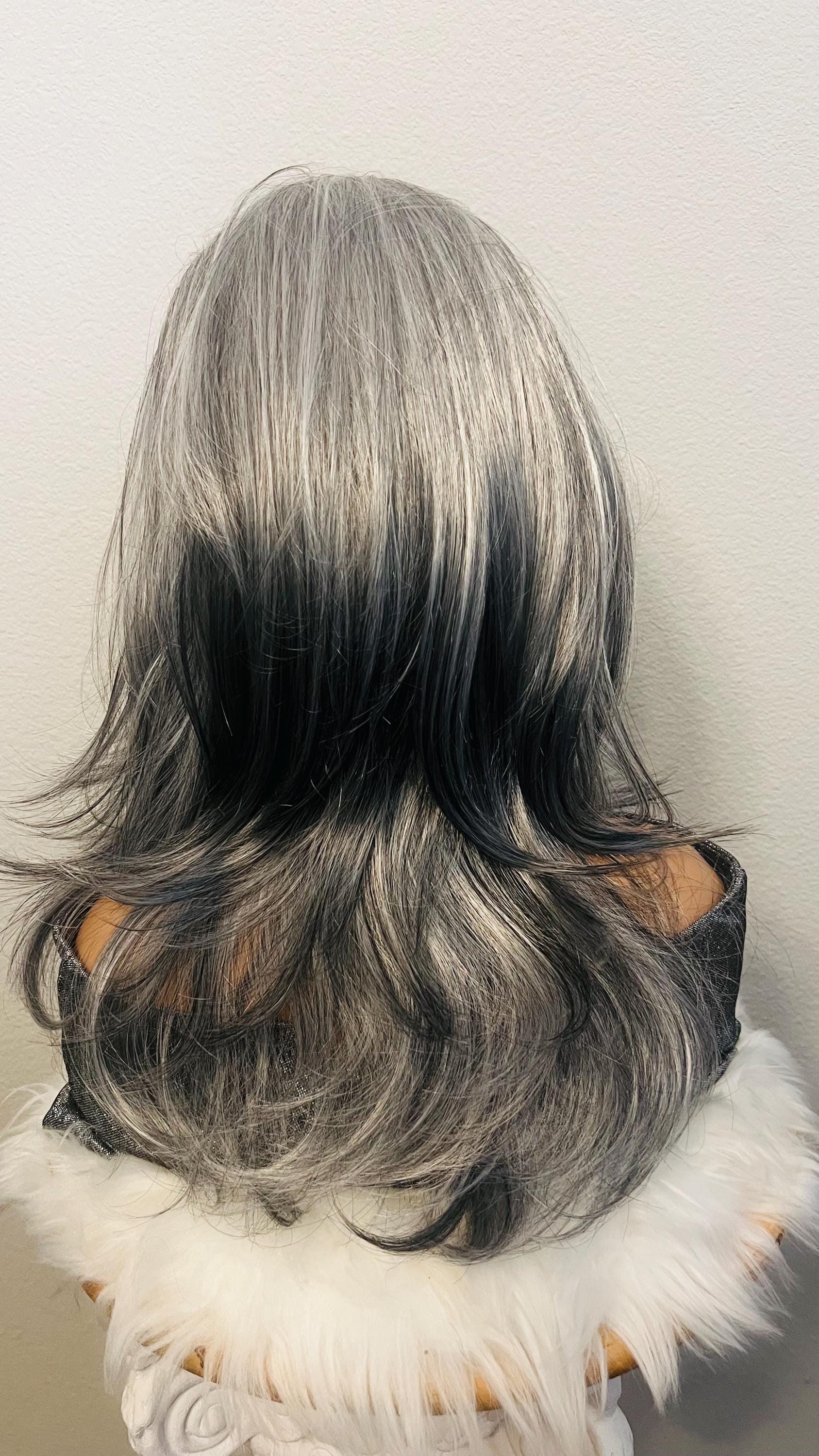 Gloria Wig Silver and Black Ombre With Highlights. High Quality ...