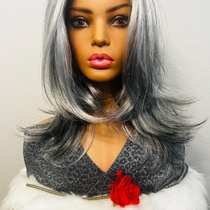 Gloria Wig Silver and Black Ombre With Highlights. High Quality ...