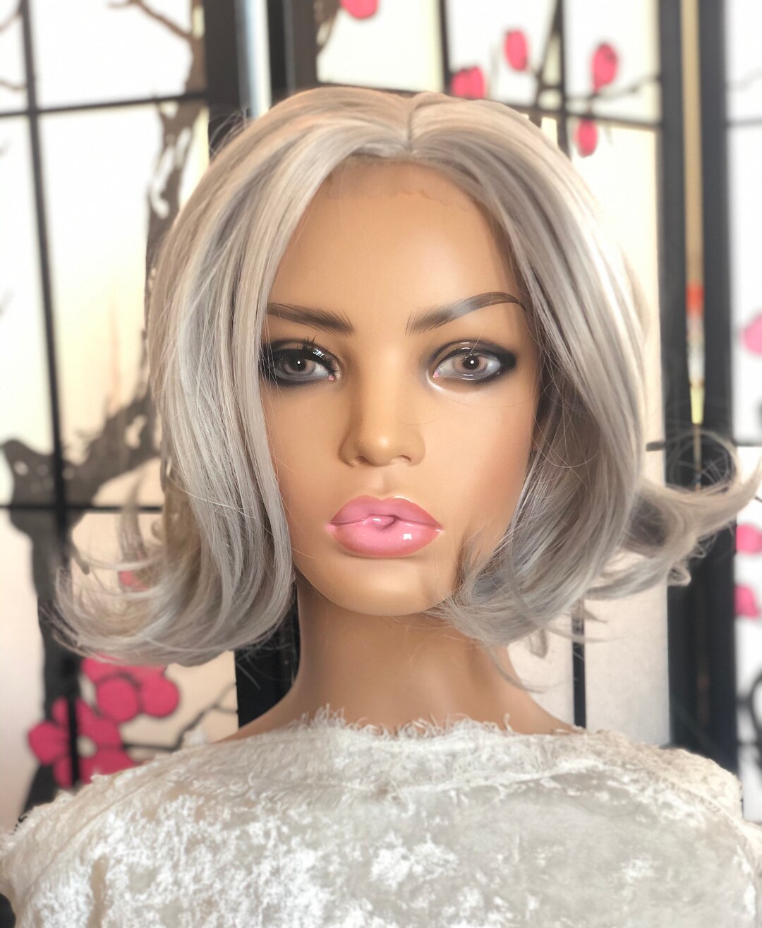 Bonnie Wig Silver Highlights Wig. High Quality Synthetic Material. Lace