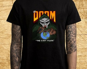 MF Doom Hip Hop The Illest Villain Logo Mens Black TShirt