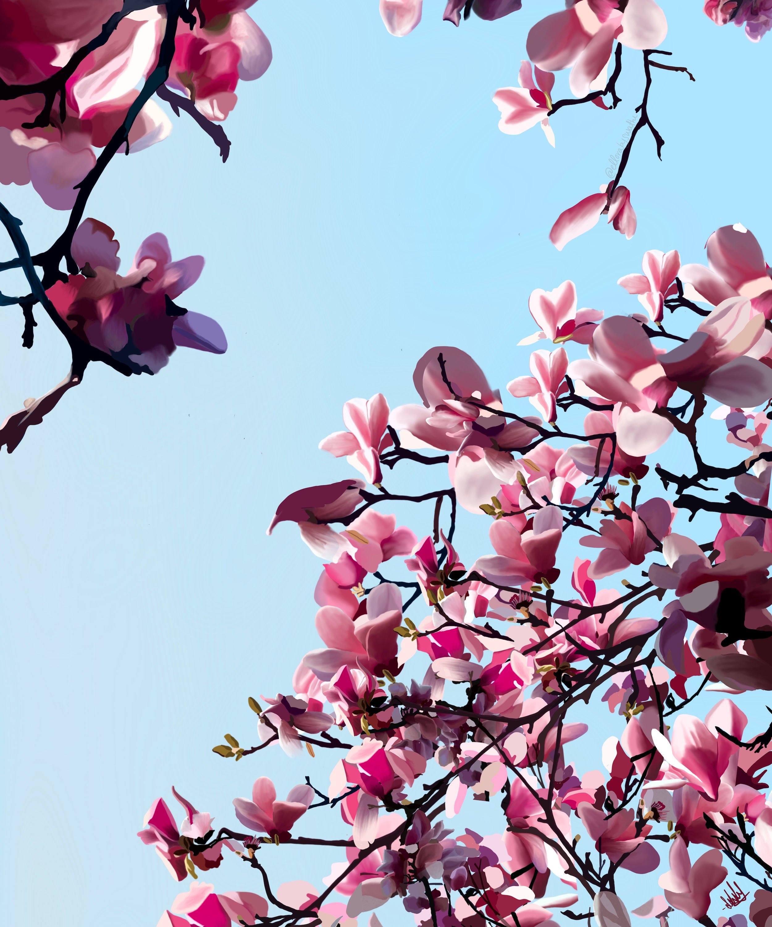 Kirschblüte blau Japan Leinwand Leinwand Druck Wandkunst | Etsy