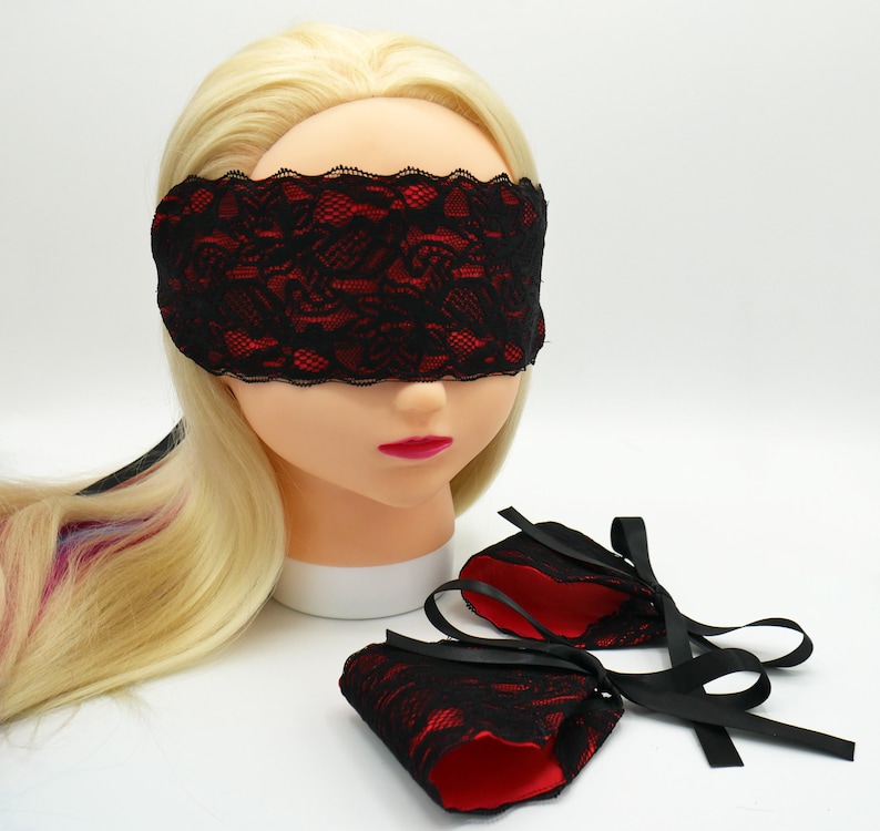 Lace And Satin Blindfoldcuffs Sexy Couples Role Play Bdsm Lite Boudoir Sensation Kinky T For