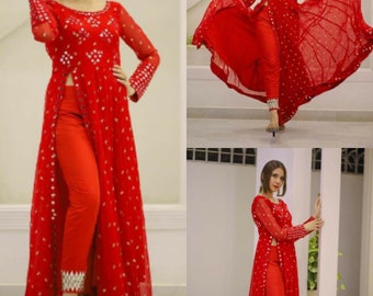 Designer Lace Work Kurti Pant and Dupatta Set For Women /& Girls||Designer Kurti Set||Kurti Dupatta Set||Free Ship||Kurtis Printed kurtis