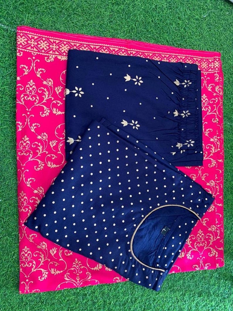 Designer Printed Rayon Kurti Pant Set With Printed Dupatta Set For Women And Girls||Kurti Dupatta Set||Designer Kurti Set||Free Shipping