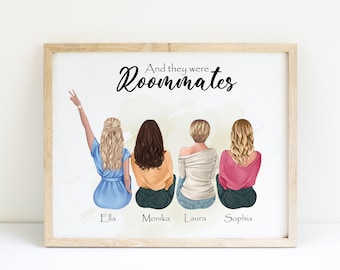 Roommate Graduation Gift Custom Roommates Print Personalized Roommate Gift Dorm Decor Roomies Gifts Wall Decor For College Roommates Gift