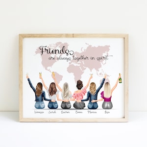 Poster BFF 6 Bester Freund personalisiert, Freundin Druck, Beste Freunde, Das Leben ist besser mit Freunden, Geschenk zum Geburtstag für Freunde, Geschenk für Freunde