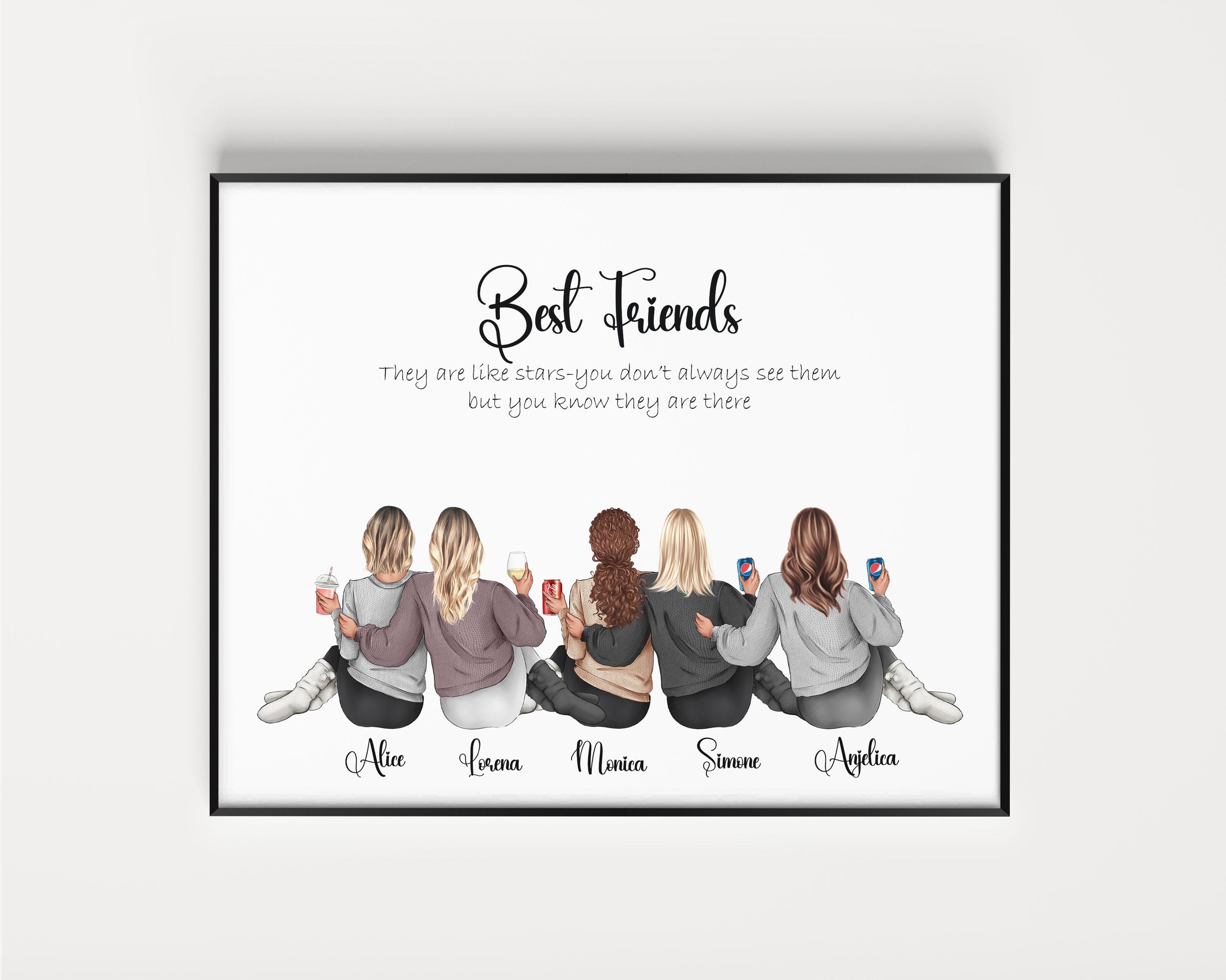 Best Friend Print,group of Friends Print, Group Friendship Print