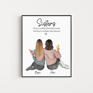 Sister Gift - Personalised Gift Sister print, gifts for her, Sisters Custom Birthday gift , Birthday gift for sister