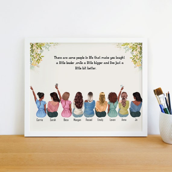 9 Best Friends Print Personalized Gifts for Her Friend Poster 