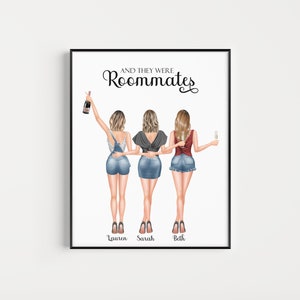 Roommate Graduation Gift Custom Roommates Print Personalized Roommate Gift Dorm Decor Roomies Gifts Wall Decor For College Roommates Gift