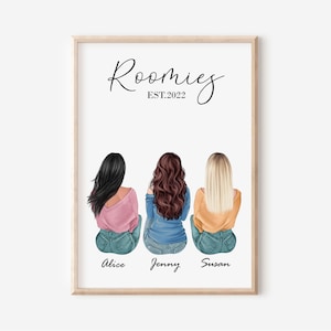 Roommate Print,Sister Graduation Gift, Roommate Gifts,Dorm Decor for College Girls,Roomies Print,College Roommate Gift,Roommate Decor