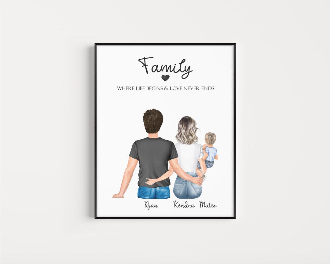 Personalised Family Print, Custom Family Gift, Family Dog Print