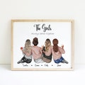Group of friends Print, Group Friendship Print, Christmas Best Friend Gift, Friends Illustration, Personalized Gift for Her product logo