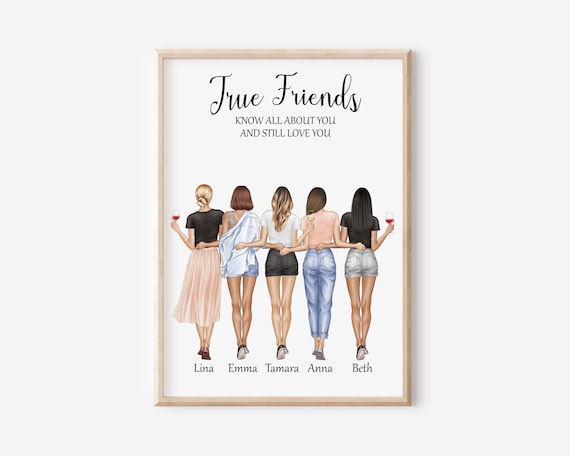 5 Best Friends Gift Personalized Best Friends Print -  Hong Kong