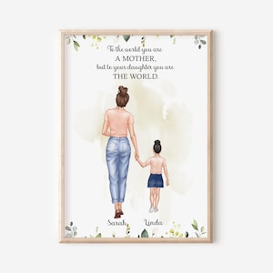 Mother and Daughter, Mothers Day Print from Daughter, Mother's Day Gift, Gift from Kid to Mom, Personalized Mom Print, Custom Family Picture