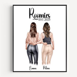 Custom Roommates Print Personalized Roommate Gift Dorm Decor Roomies Gift Wall Decor For College Roommates Gift Roomies Gift Roommate Gift