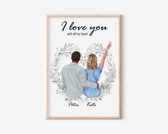 Personalized Couple Print Valentine Gift for Her Couples Gift for Boyfriend  Girlfriend Gift Customised Couple Gift Anniversary Gifts 