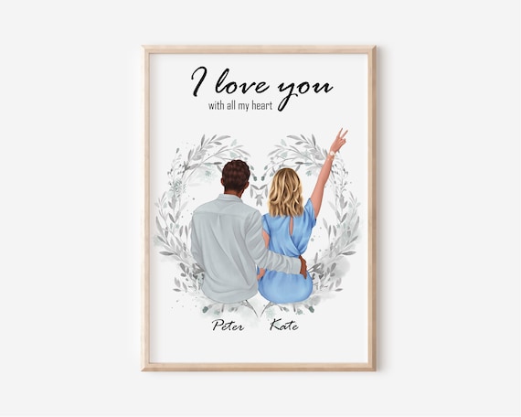 Personalized Couple Print Valentine Gift for Her Couples Gift for Boyfriend  Girlfriend Gift Customised Couple Gift Anniversary Gifts 