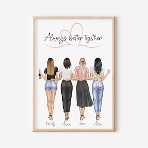 Stampa dell'amicizia Regalo per la migliore amica per i suoi quattro amici Regalo per la migliore amica Regalo di amicizia personalizzato Regali per la migliore amica 4 foto dei migliori amici