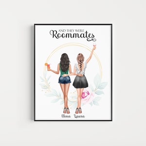Roommate Graduation Gift Custom Roommates Print Personalized Roommate Gift Dorm Decor Roomies Gifts Wall Decor For College Roommates Gift