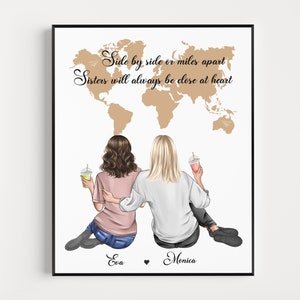 Stampa personalizzata per il migliore amico, regalo di amicizia a distanza, regalo per il trasloco della figlia,
