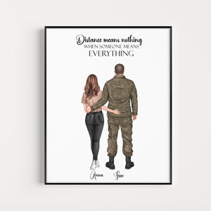 Custom Army Couple,Army Husband, Anniversary Gift,Army Boyfriend, Gift for Soldier,Personalised Pets Family Gift for Him