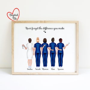 Impression d’infirmière personnalisée, Cadeau d’infirmière, Impression du meilleur ami, Cadeau de vétérinaire, Empreinte de médecin, Vie de gommage, Infirmière de remerciement, Équipe d’infirmières, Cadeau d’infirmière vétérinaire