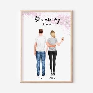 Couple Print,Gift For Her,Anniversary Gift,Custom Couple Print, Couples Gift,Boyfriend Girlfriend Print ,Gift for Him,Personalized Gift