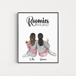 Roommate Gift Custom Roommates Print Personalized Roommate Gift Dorm Decor Roomies Gift Wall Decor For College Roommates Gift 2 Roomies Gift