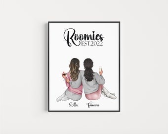 Roommate Gift Custom Roommates Print Personalized Roommate Gift Dorm Decor Roomies Gift Wall Decor For College Roommates Gift 2 Roomies Gift