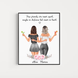 Benutzerdefinierte Bester Freund Porträt, personalisiertes Geschenk für Ihre beste Freundin, BFF Geburtstagsgeschenk, Freundschaftsgeschenk, Geschenk für Freunde, Besties Geschenk