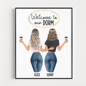 Dorm Decor Gift for Roommates Print Personalised Roomies gifts Dorm Decor for college Girls Roomie Print Dorm Roommate Gift