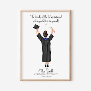 Personalisierte Graduation Print, individuelles Portrait, Graduierung Geschenk für sie, beste Freundin, Congrats Andenken, College Print, Graduierung Geschenk für Freunde