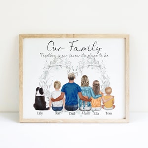 Custom Family Portrait Personalized Family Print New Home Gift Grandparent Picture Family Gifts for Her Family  Wedding Anniversary Gift