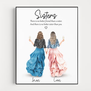 Personalised Sister Print, Sister Gift, Keepsake, Birthday Sister Gifts, Birthday Gift for Her, Gifts For Sisters