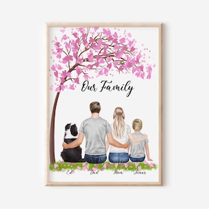 Weihnachtsgeschenke für Sie Geburtstagsgeschenke Personalisierter Druck Familienporträt Housewarming Geschenk Familie Poster Druck Benutzerdefiniertes Familienporträt