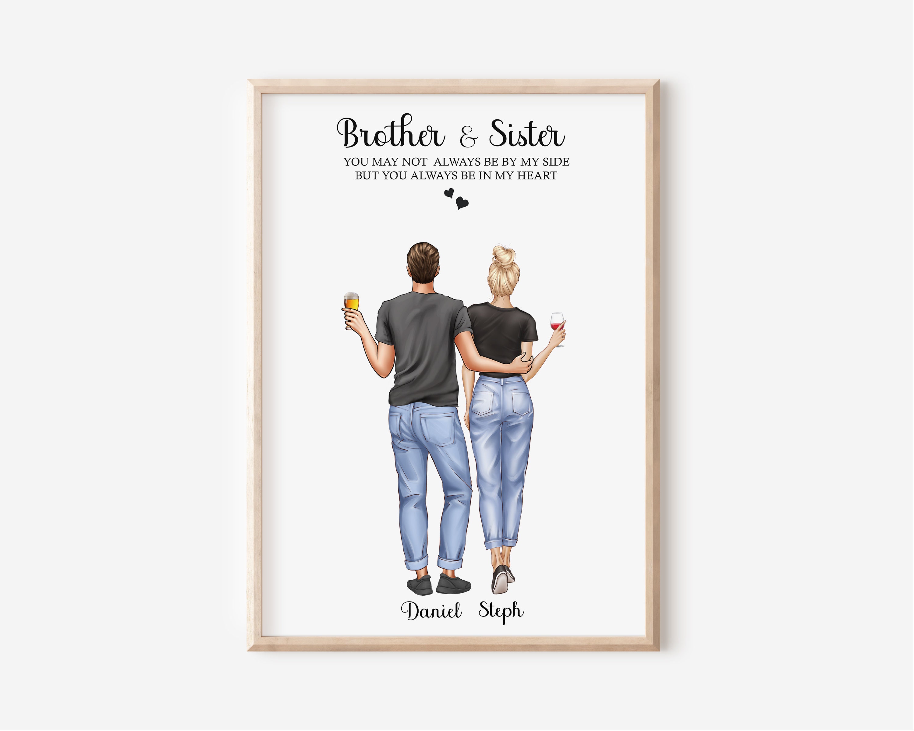 Personalised Brother and Sister Print Gift for Brother image