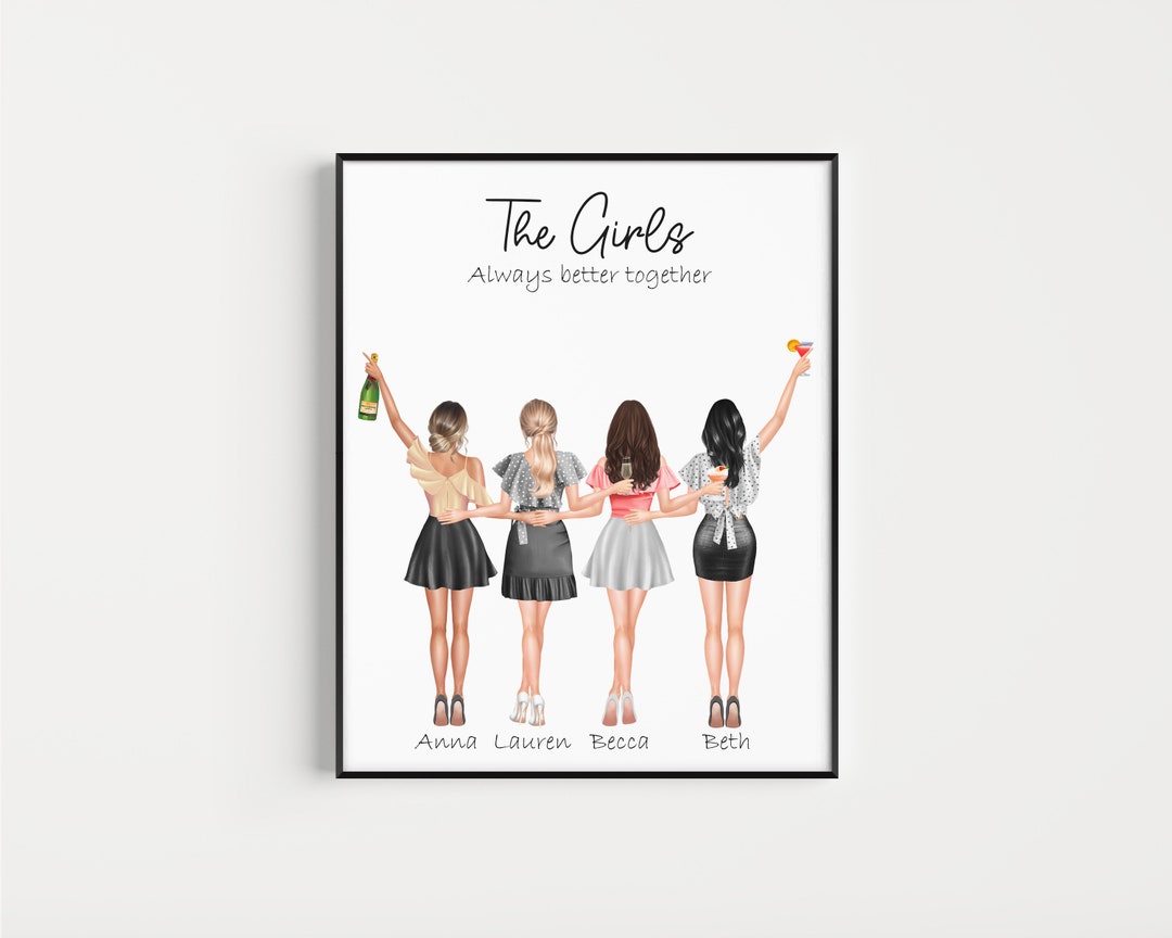 Friendship Print, Best Friend Gift, Group of Friends Print,best Friends