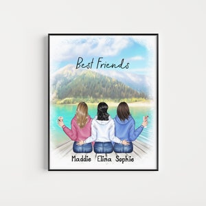 Childhood Friend Gift,Teenager Gift,Tween Birthday Gift,Kids Birthday Gift,Best Friend Gift,Group of Friends Print,Sisters Gift